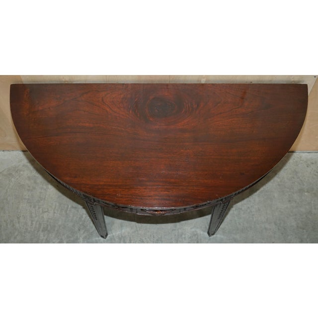 18th Century Burl Hardwood Carved Adams Demi Line Console Table by Charles & Ray Eames For Sale - Image 12 of 18