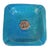 Ugo Zaccagnini 1960s Ugo Zaccagnini Italian Ceramic Ashtray With Floral Medallion in Turquoise Glaze For Sale - Image 4 of 5