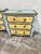 Boho Coastal Vintage Painted Chests Brass Detail - A Pair For Sale - Image 10 of 12