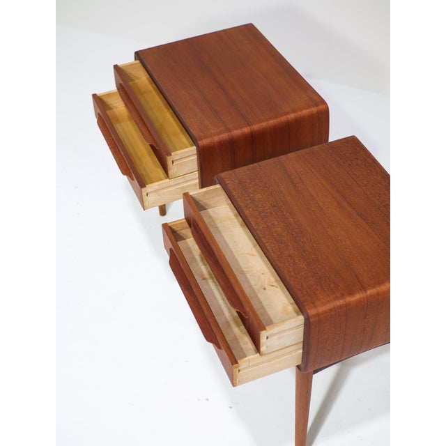 Brown Nightstands in Teak by Johannes Andersen for Silkeborg, Denmark, 1960s, Set of 2 For Sale - Image 8 of 18