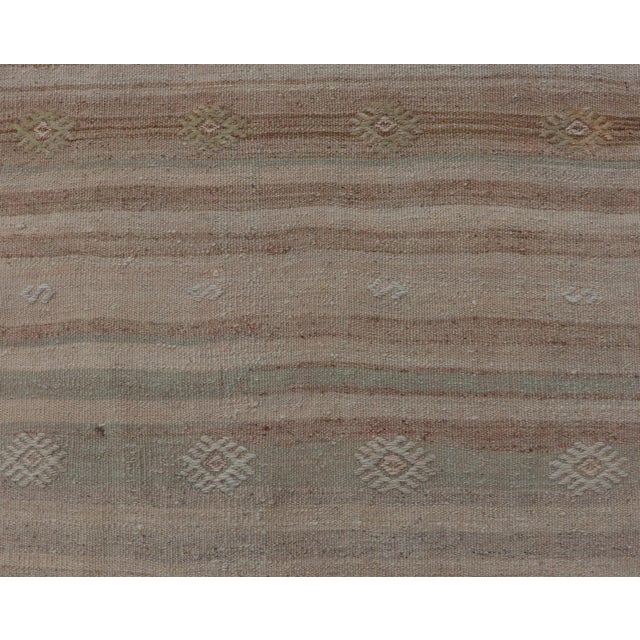 Textile Turkish Vintage Kilim Stripe Runner in Earth Tones 2'5" X6'4" For Sale - Image 7 of 17