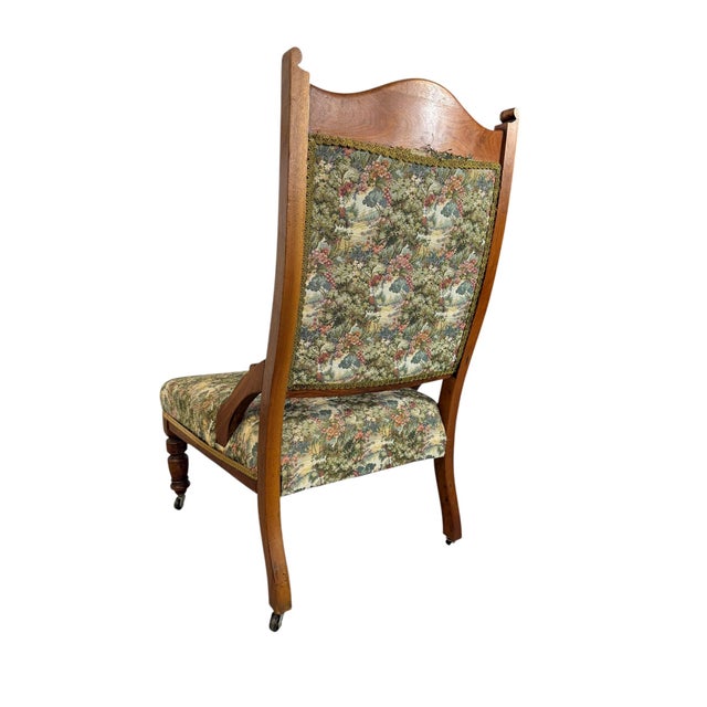 Early 20th Century Antique Victorian Eastlake-Style Parlor Chair, 1900 For Sale - Image 5 of 7