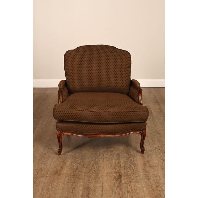 Ethan Allen French Louis XV Style 'Versailles' Armchair and Ottoman For Sale - Image 16 of 18