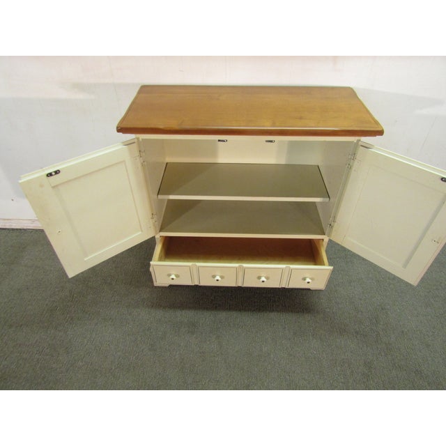 Ethan Allen Solid Maple Paint Decorated Console Cabinet For Sale - Image 6 of 9