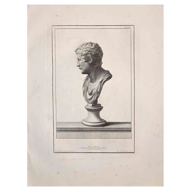 Unknown, Ancient Roman Statue, Original Etching, 18th Century For Sale
