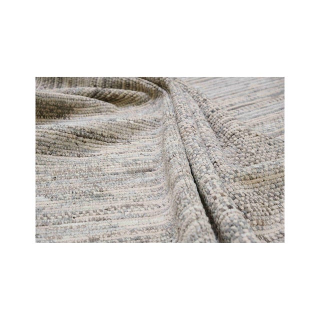 Natural & Grey Modern Wool Rug For Sale - Image 4 of 7
