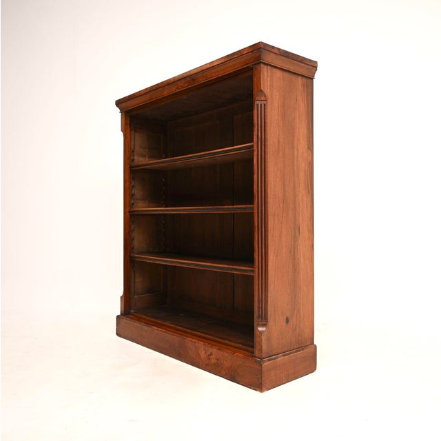 Antique Victorian Walnut Open Bookcase, 1870s For Sale - Image 4 of 11