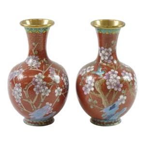 Early 20th Century Chinese Cloisonne Vases - A Pair