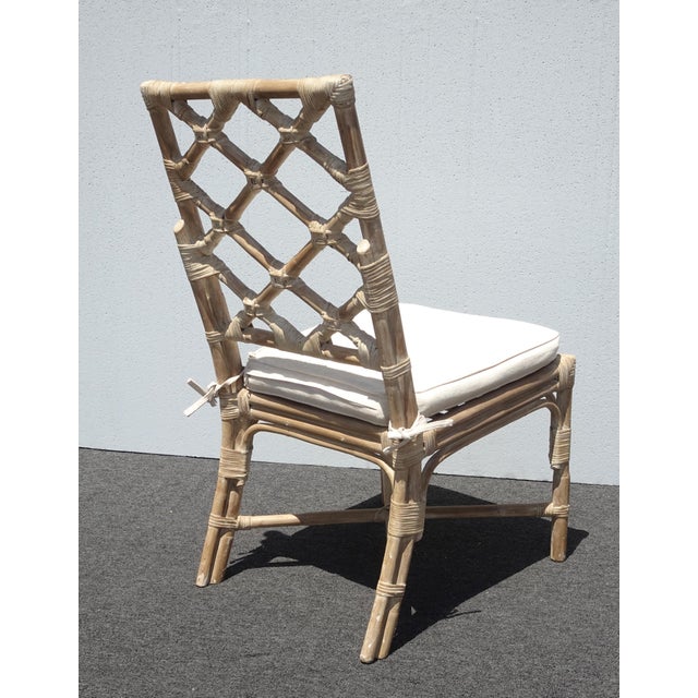 Pair of Vintage Chippendale Bamboo Rattan Side Chairs For Sale - Image 17 of 17