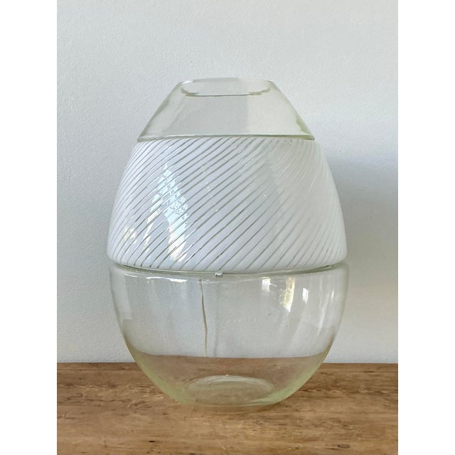 Murano Vintage Italian Stacked Glass Lamps With Built in Vase For Sale - Image 4 of 12