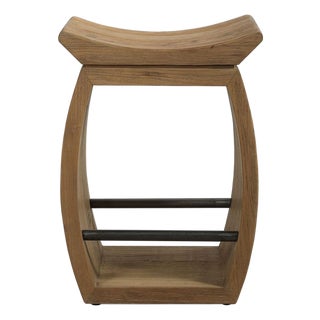 Scooped Seat Elm Counter Stool For Sale
