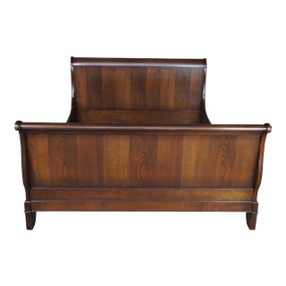 French Grange Louis Philippe Cherry Queen Size Sleigh Bedframe For Sale