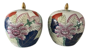 Tobacco Leaf Melon Jars Set of 2