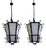 Large Iron and Opaline Glass Lanterns, 1930s, Set of 2 For Sale