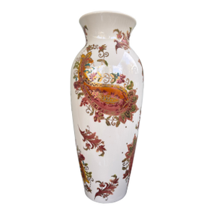 Lenox Burnished Amber Large Porcelain Vase With Paisley Floral Motif