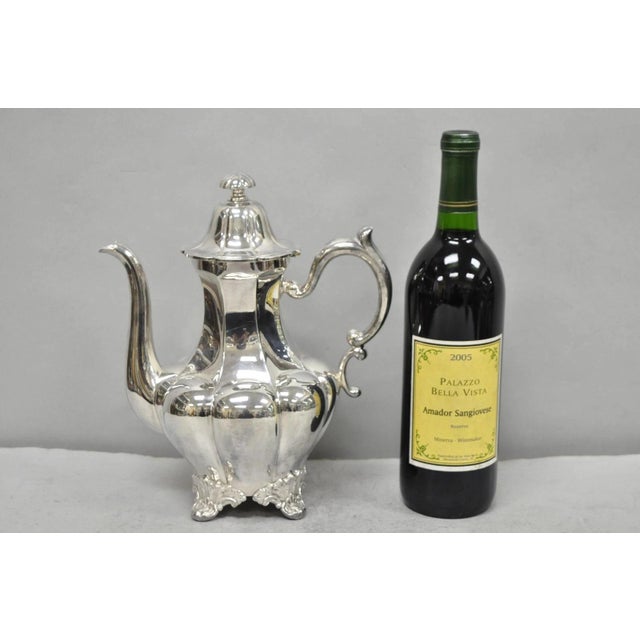 Vintage Victorian Silver Plated Bulbous Footed Tea Pot Tea Kettle For Sale - Image 13 of 13