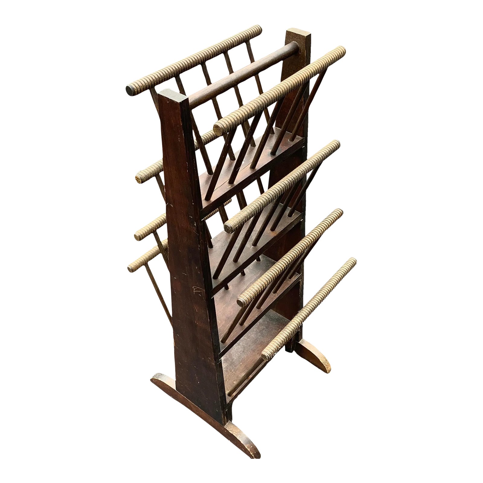 Late 19th Century Vintage Newspaper or Magazine Rack | Chairish