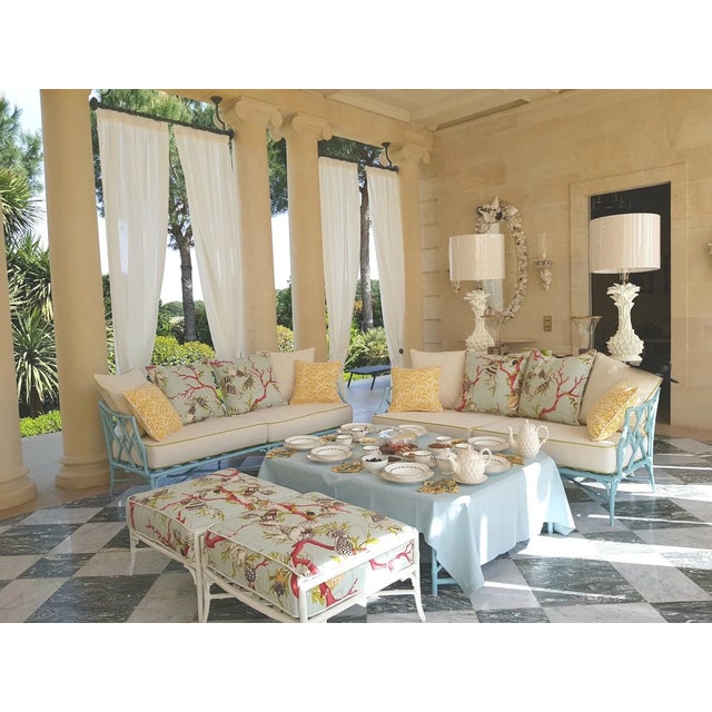 Contemporary Outdoor Bamboo-Style Sofas by Century Furniture, Set of 2 For Sale - Image 3 of 4