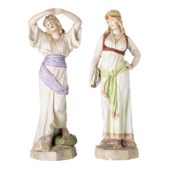 Porcelain Dancers from Gebruder Heubach, Set of 2 For Sale