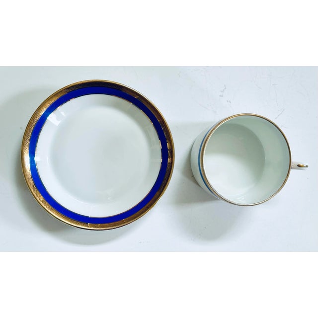 Richard Ginori Palermo Blue Cups and Saucers - Set of 11/10 For Sale In San Francisco - Image 6 of 8
