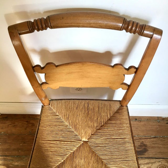 Rustic 19th Century Rush Seat Side Chair For Sale In Baltimore - Image 6 of 9