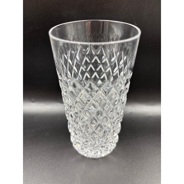 Glass Mid 20th Century Cut Crystal Highball Tumblers With Diamond Pattern - 5 Piece Set For Sale - Image 7 of 12