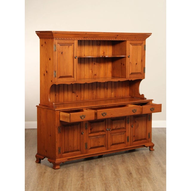 Farmhouse Farmhouse Chippendale Style Vintage Pine Stepback Hutch For Sale - Image 3 of 12