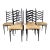 1970s Vintage Italian Gio Ponti-Style High Ladder Back Metal Dining Chairs With Brasset of 6/ Sold For Sale