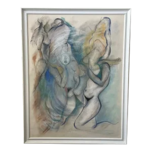 Contemporary Organic Form Pastel Drawing, Mitsuyo Moore
