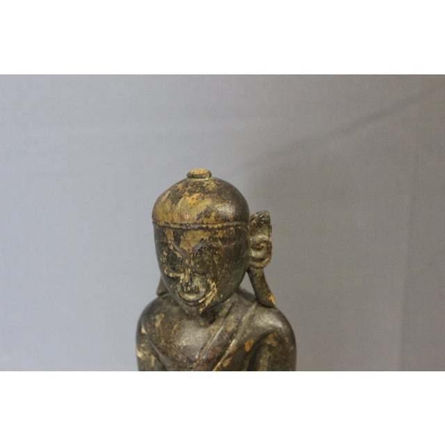 19th Century Carved and Lacquered Wooden Buddha, Laos, 1800s, Wood For Sale - Image 10 of 12