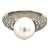 South Sea Pearl with Round Diamond Pave Side stones in Platinum Ring, Size 5 For Sale