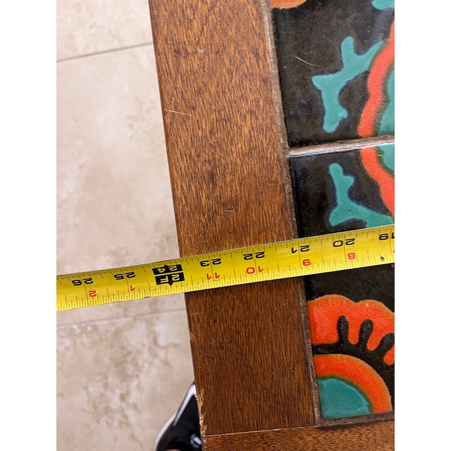 Wood Vintage 1930s Taylor Tilery California Tile-Top Side Table For Sale - Image 7 of 12