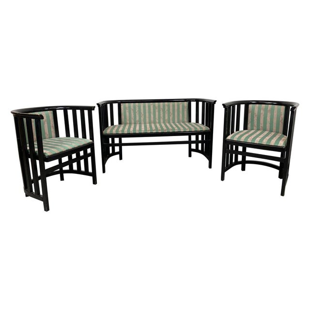 Fledermaus Seating Group attributed to Josef Hoffmann for Wittmann Wien, 1950s, Set of 3 For Sale - Image 14 of 14
