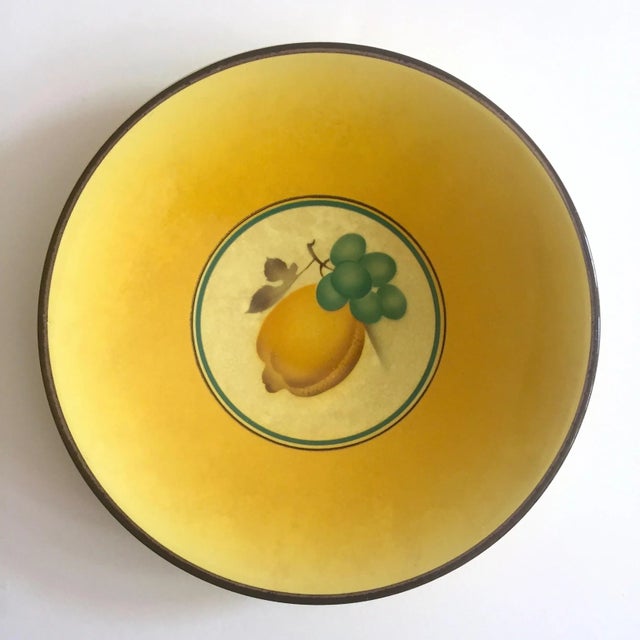 Ceramic Royal Copenhagen Vintage Mid Century 1950's Yellow Fruit Bellona Faience Porcelain Dessert Plates - Set of 5 For Sale - Image 7 of 13