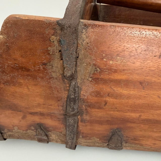 Brown Antique Large Wooden Grain Scoop For Sale - Image 8 of 11