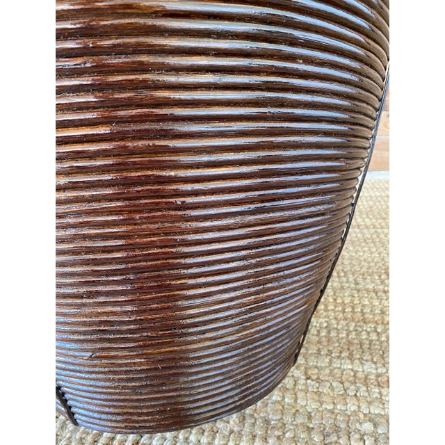 Palecek Vintage Coastal Palecek Pencil Reed Rattan Vase For Sale - Image 4 of 13