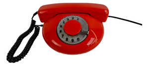 Mid-Century Orange Rotary Desk Telephone from Tesla, Czechoslovakia, 1970s