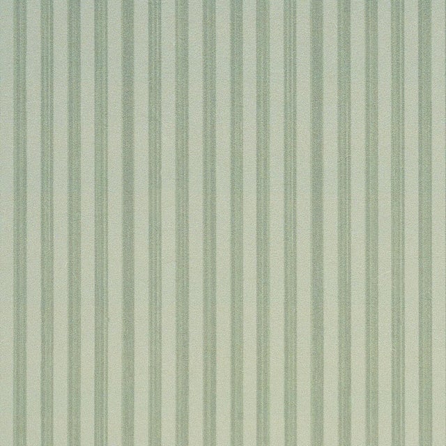 Schumacher Sample - Schumacher Edwin Stripe Narrow Wallcovering In Sage For Sale - Image 4 of 4