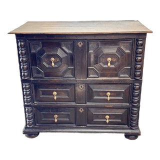 18th Century Charles II Style Joined Oak Chest of Drawers For Sale