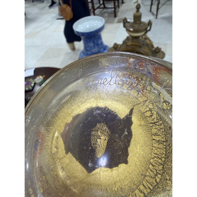 1960s Arnaldo Zanella Murano Glass Bowl Signed 6x8 For Sale - Image 5 of 9