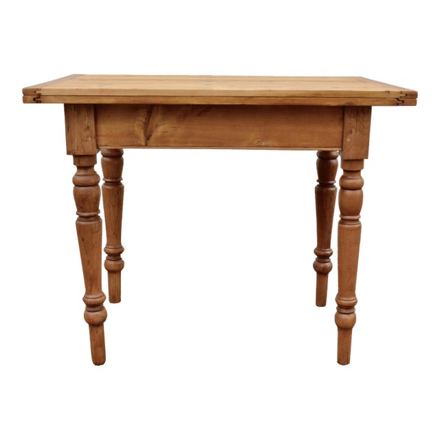 Antique Pine Turned Leg Swivel-Top Table For Sale