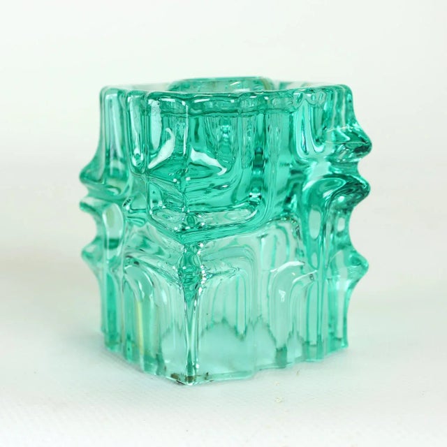 1960s Vintage Glass Candleholder by Vladislav Urban for Rosice, 1960s For Sale - Image 5 of 11