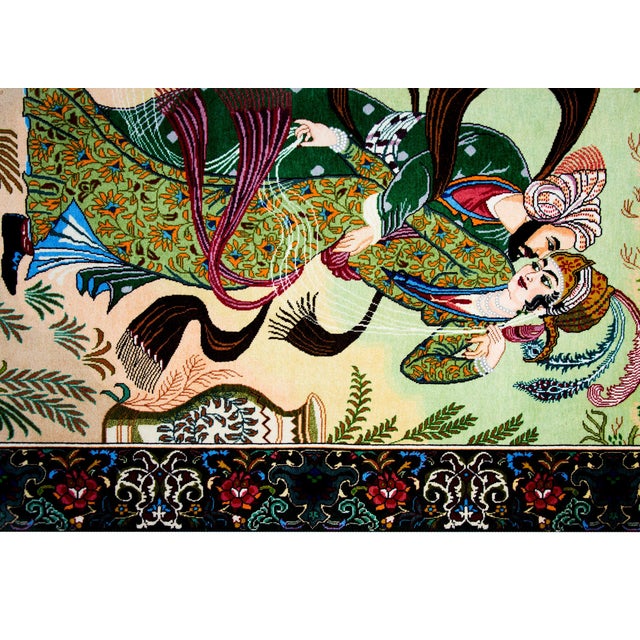 Vintage Pictorial Tabriz Rug For Sale In Chicago - Image 6 of 12