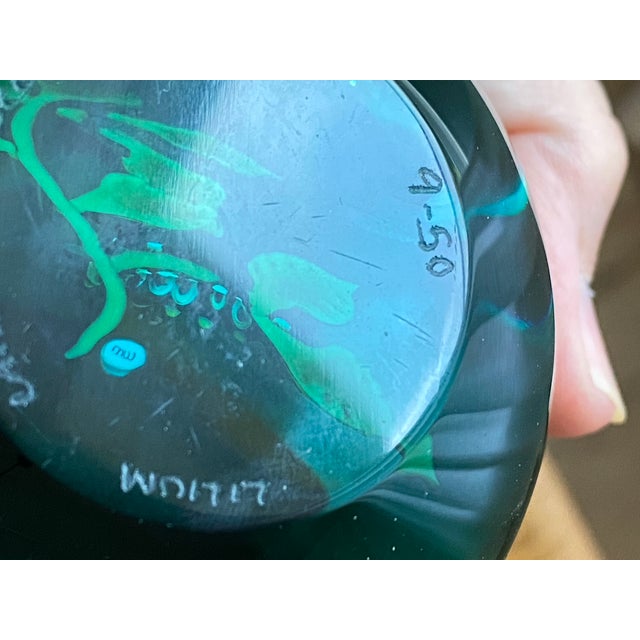 William Manson Caithness Aqua Glass Paperweight (Scotland) For Sale - Image 12 of 12