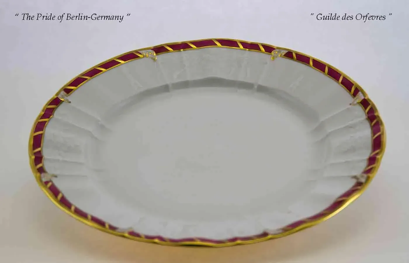 1960's Vintage KPM Collector's Purple Red Border and Gold Rim