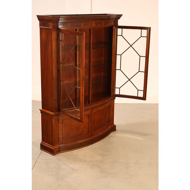 Baker Georgian Style Mahogany Bowfront China Cabinet For Sale - Image 18 of 18
