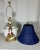 Chinoiserie Vintage Chinoiserie White Ginger Jar Table Lamp With Navy Blue Wicker Shade - Newly Painted For Sale - Image 3 of 11