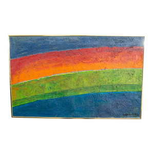 Mid Century Modern Oil Painting George Constant Art Rainbow Original Signed MCM