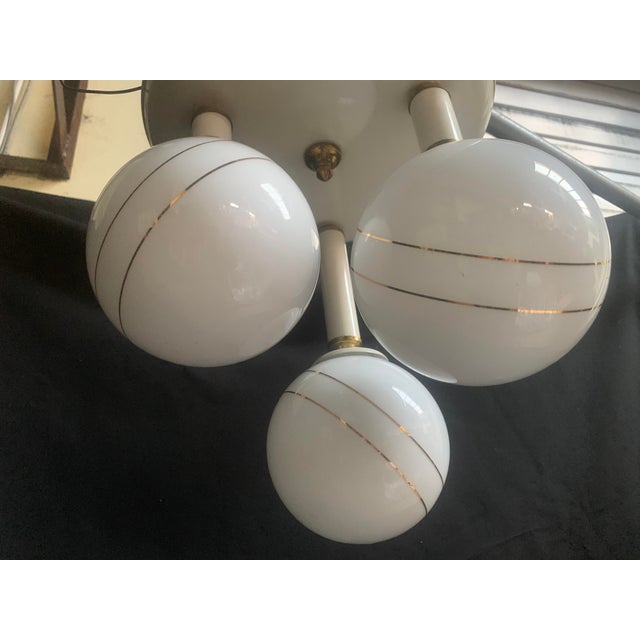 Gold Ceiling Lamp in Metal and Glass, 1970s For Sale - Image 8 of 18