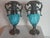 Rare Pair Antique WMF Art Nouveau Blue Glass Vases Silverplate Metalwork c.1900 For Sale In Milwaukee - Image 6 of 9